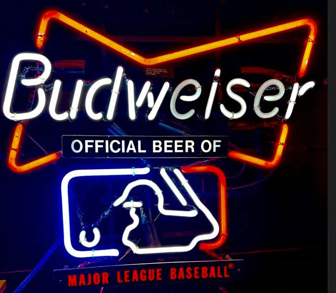 Lower Border Outline and partial Slanted Budweiser Bowtie for MLB Major League Baseball Replacement Tube - Neon Sign Part