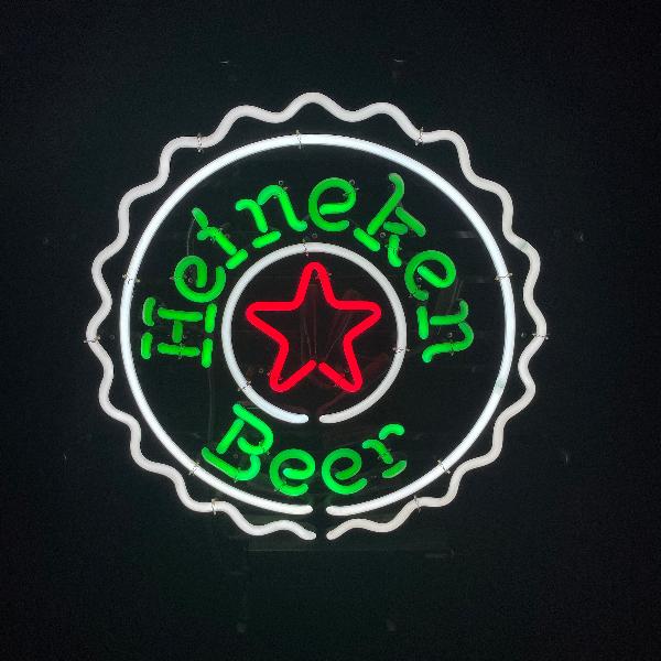 Heineken Beer Neon Sign with Star