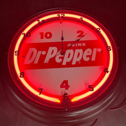 Dr Pepper Clock Neon Sign