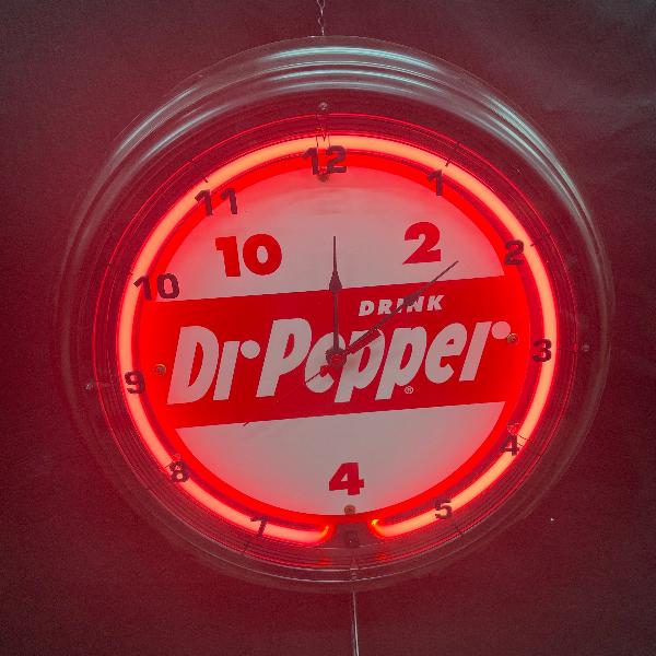 Dr Pepper Clock Neon Sign