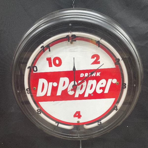 Dr Pepper Clock Neon Sign