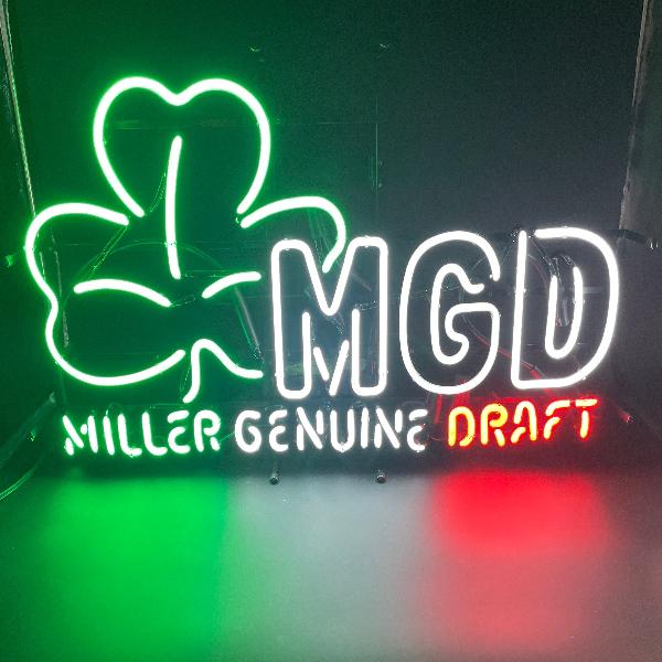 Miller Genuine Draft Shamrock Neon Sign