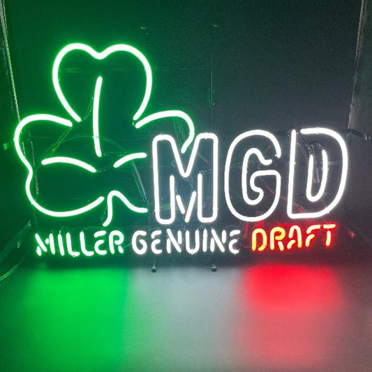 Miller Genuine Draft Shamrock Neon Sign