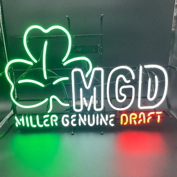 Miller Genuine Draft Shamrock Neon Sign