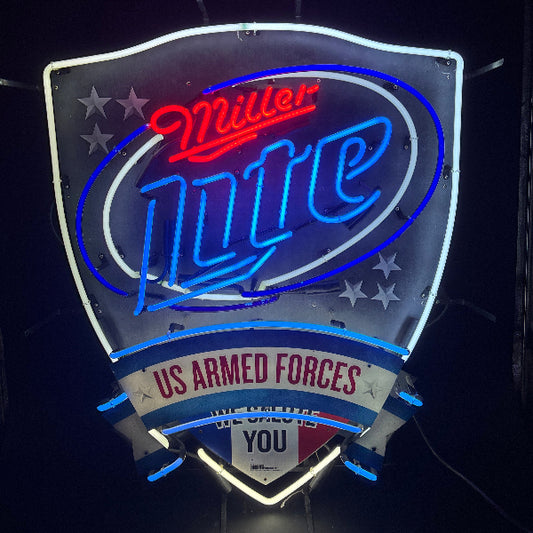 Miller Lite U.S. Armed Forces Neon Sign