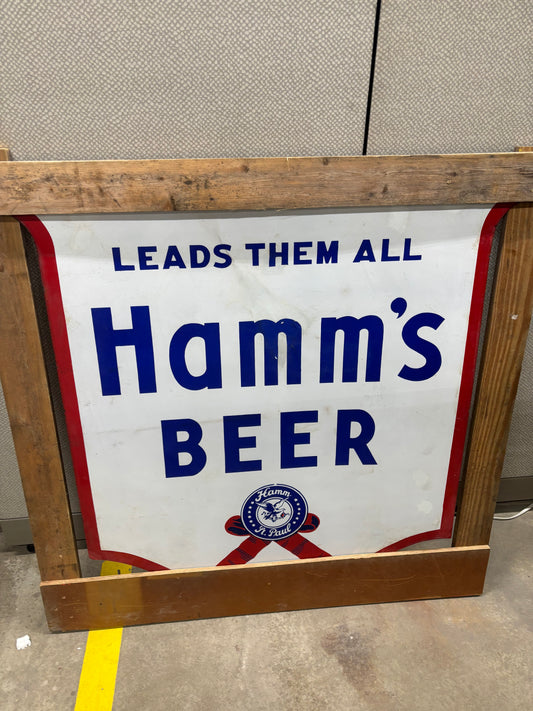 Hamm’s Beer “Leads Them All”  Porcelain Sign (Circa 1940)