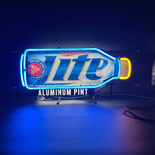 Miller Lite Steel Bottle Neon Sign