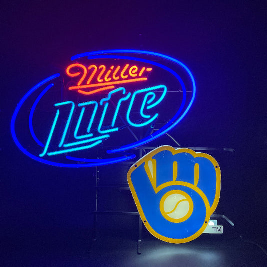 Miller Lite Milwaukee Brewers Neon Sign