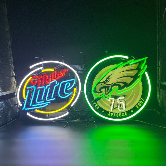 Miller Lite Philadelphia Eagles 75th Anniversary Neon Sign