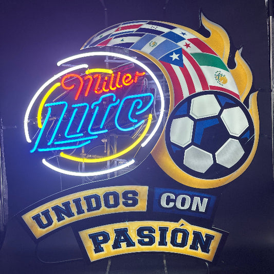 Miller Lite "Unidos Con Pasión" Neon Sign