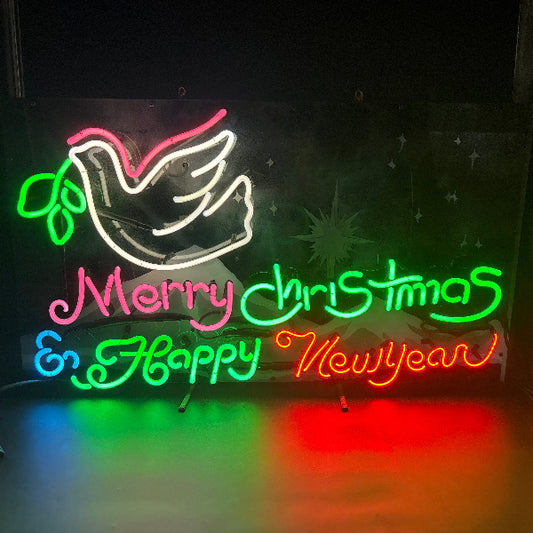 Merry Christmas & Happy New Year Neon Sign