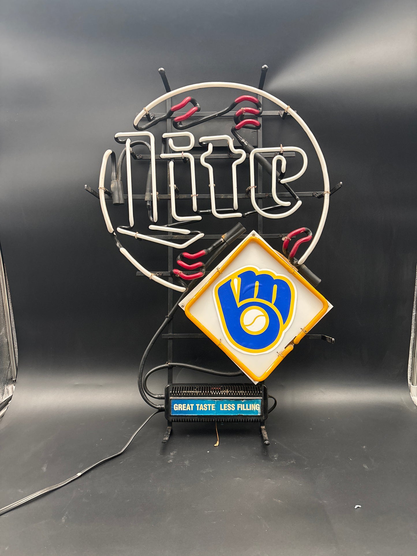 Miller Lite Milwaukee Brewers Baseball Neon Sign