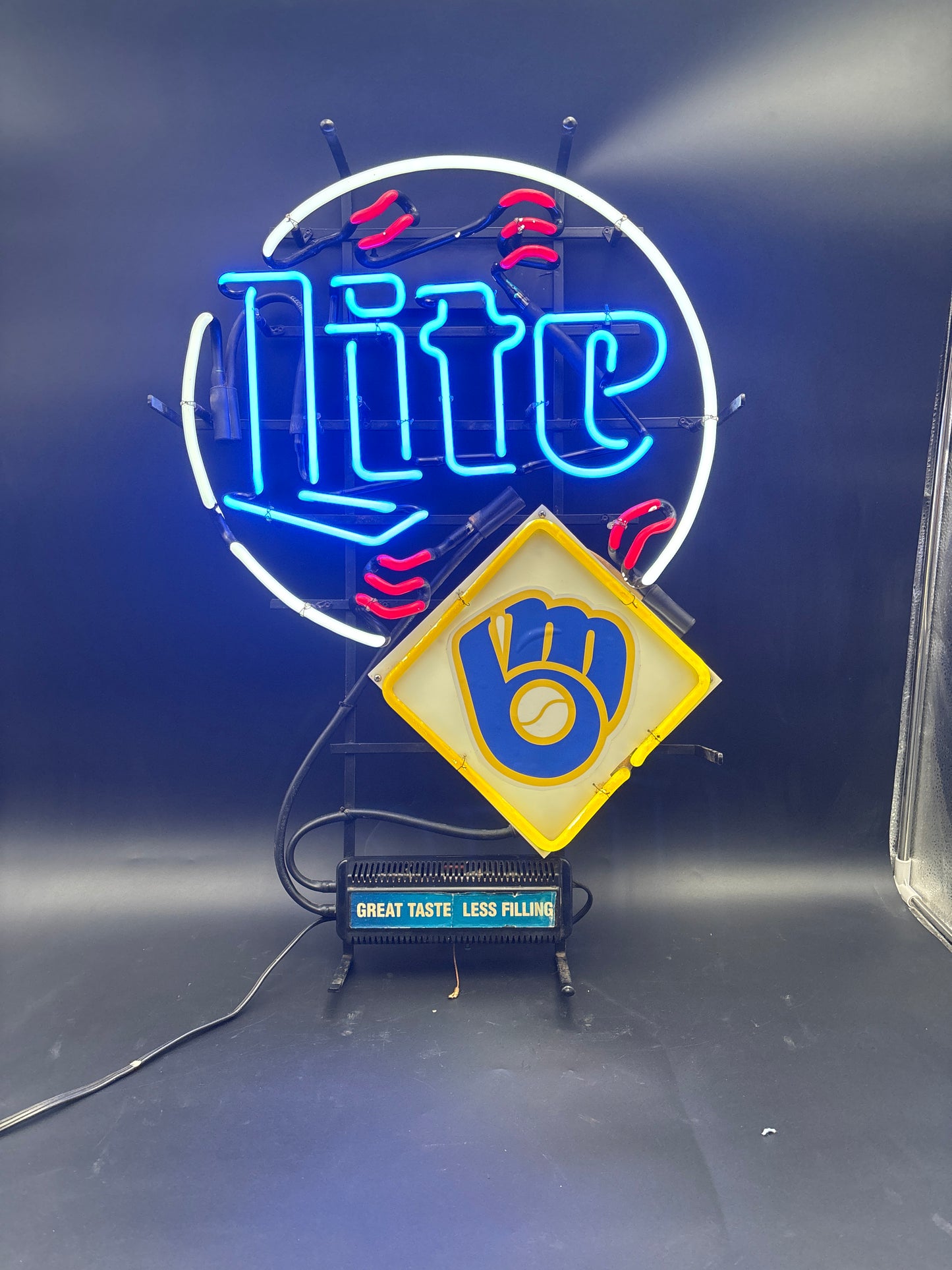 Miller Lite Milwaukee Brewers Baseball Neon Sign