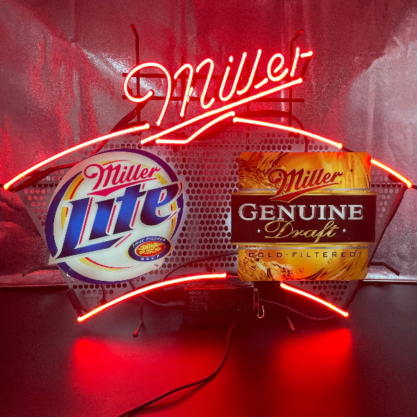 Dual Neon Sign – Miller Lite & Miller Genuine Draft