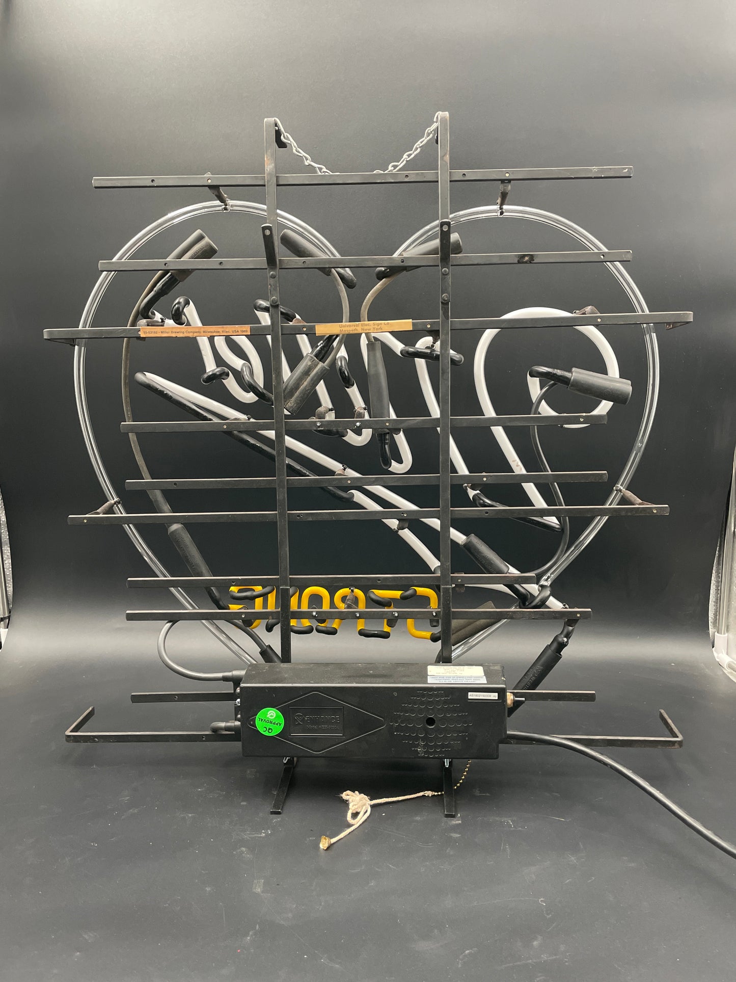 Miller Strong Heart Prototype Neon Sign