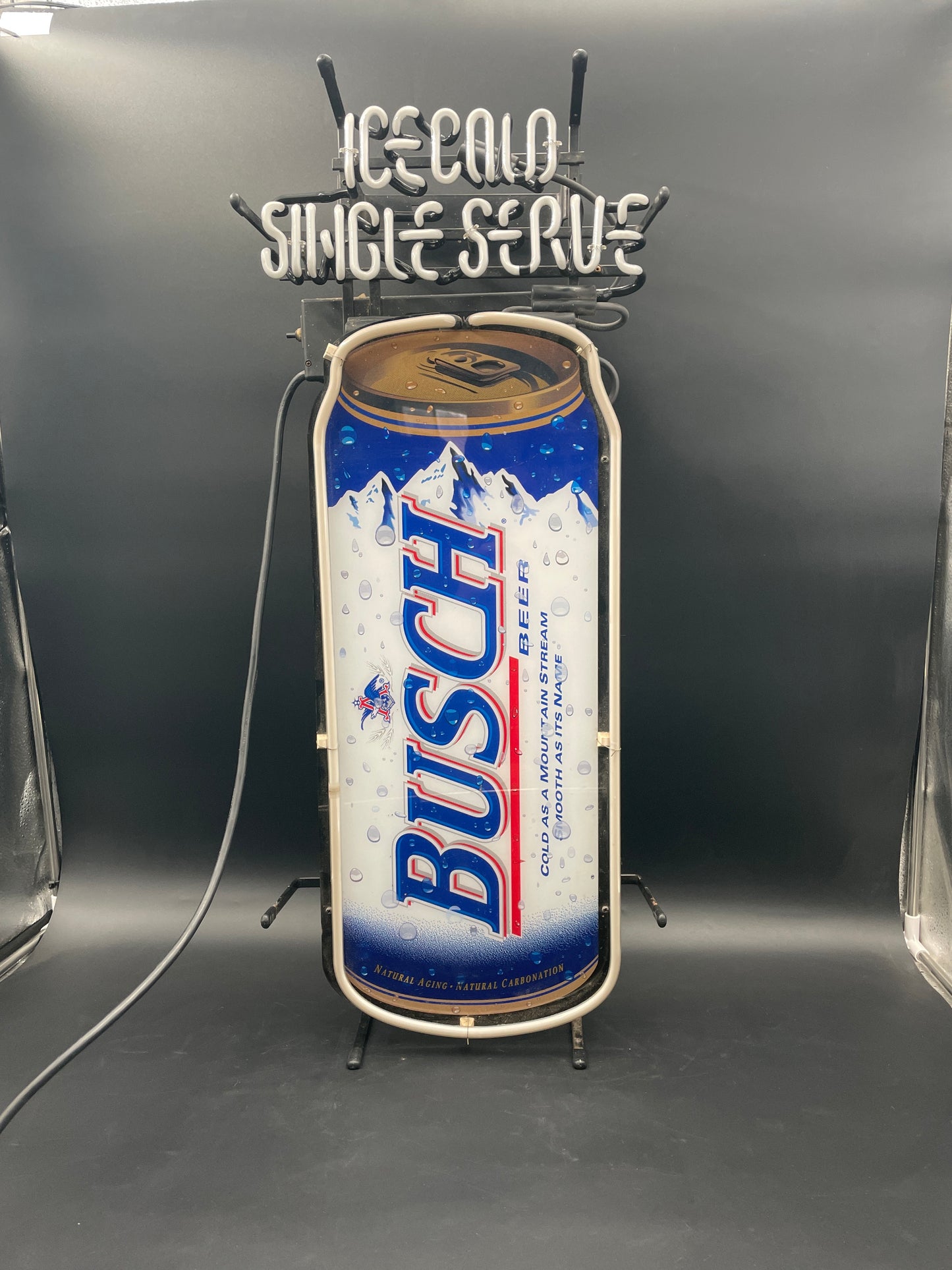 Busch “Ice Cold Single Serve” Neon Sign