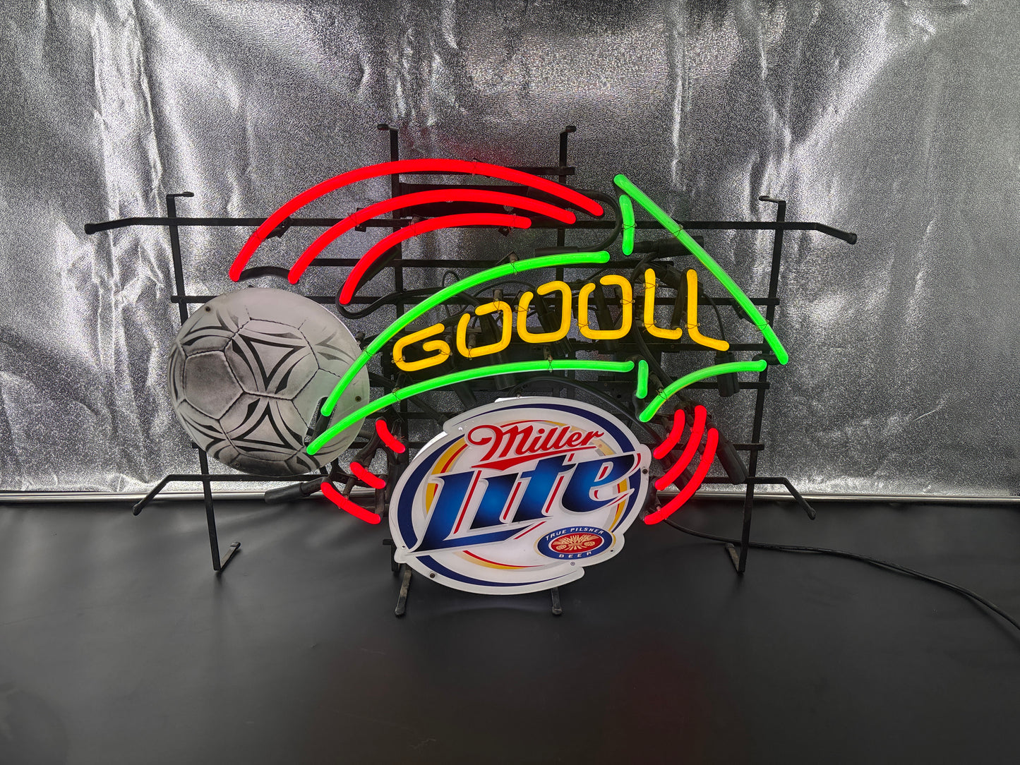 Miller Soccer Goal Neon Sign