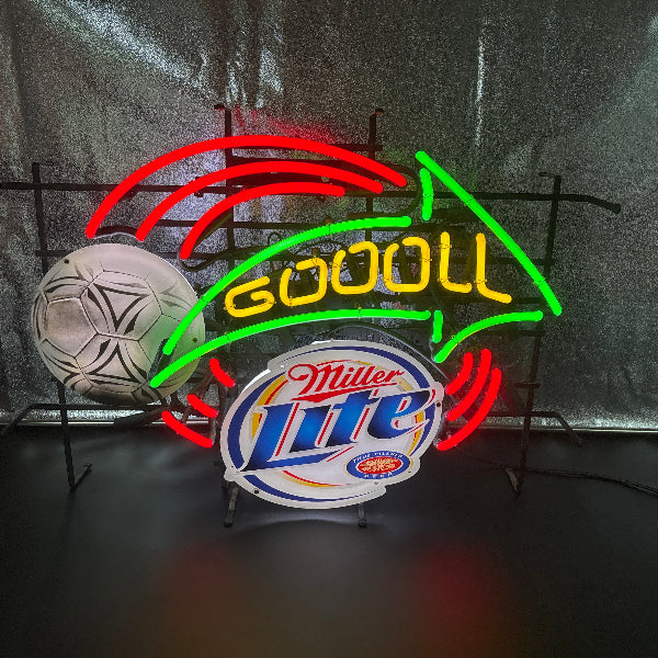 Miller Soccer Goal Neon Sign