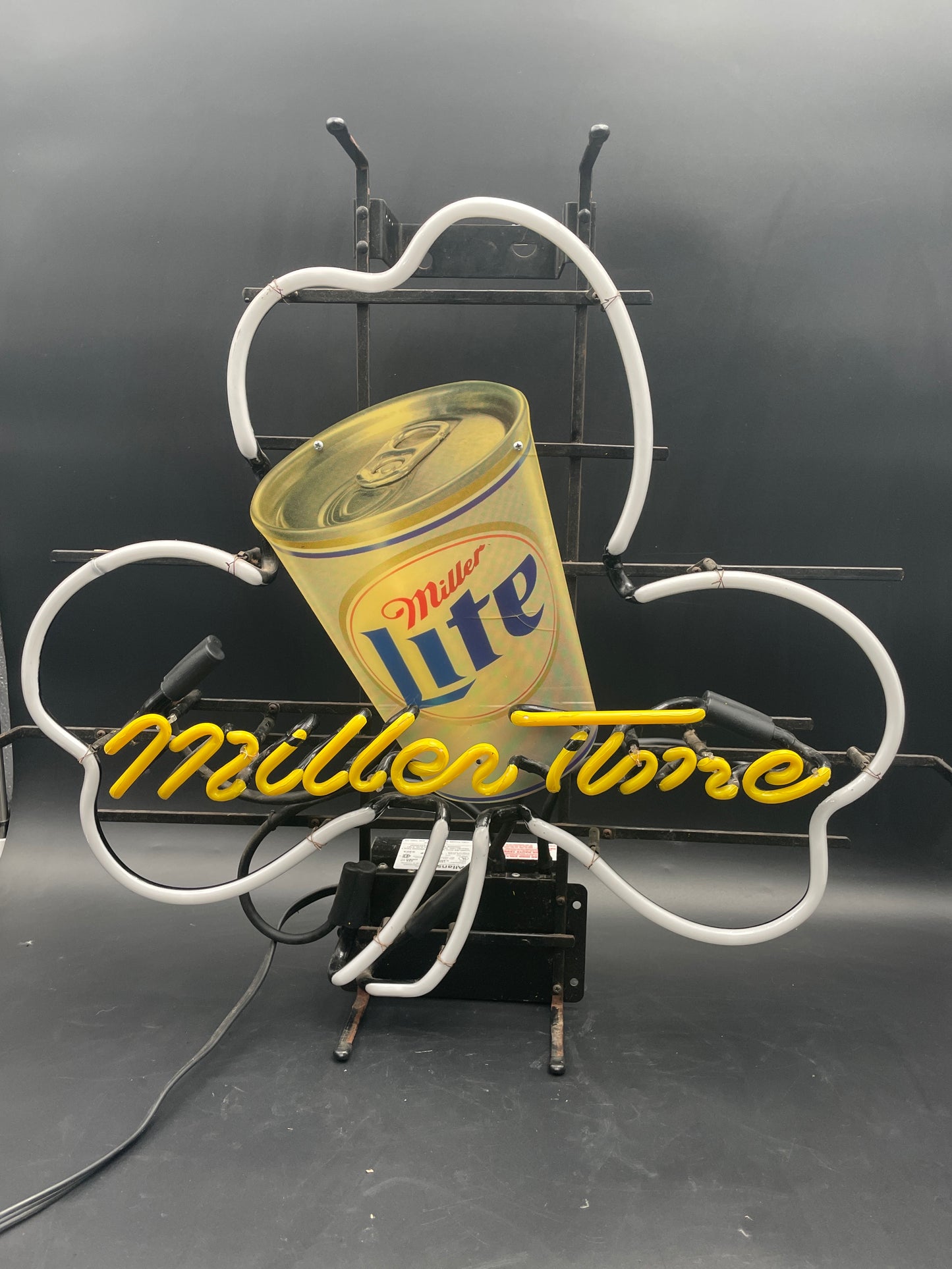 Miller Time Shamrock Neon Sign