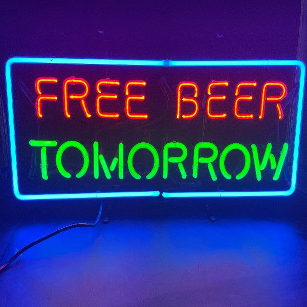 Free Beer Tomorrow Neon Sign