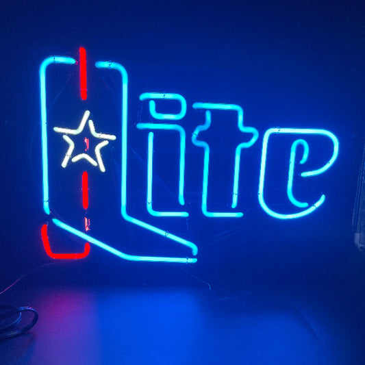 Miller Lite Boot Neon Sign