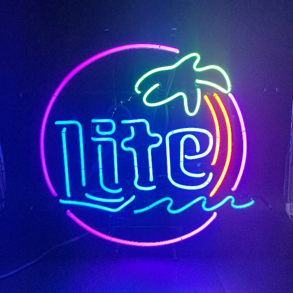 Miller Lite Palm Neon Sign