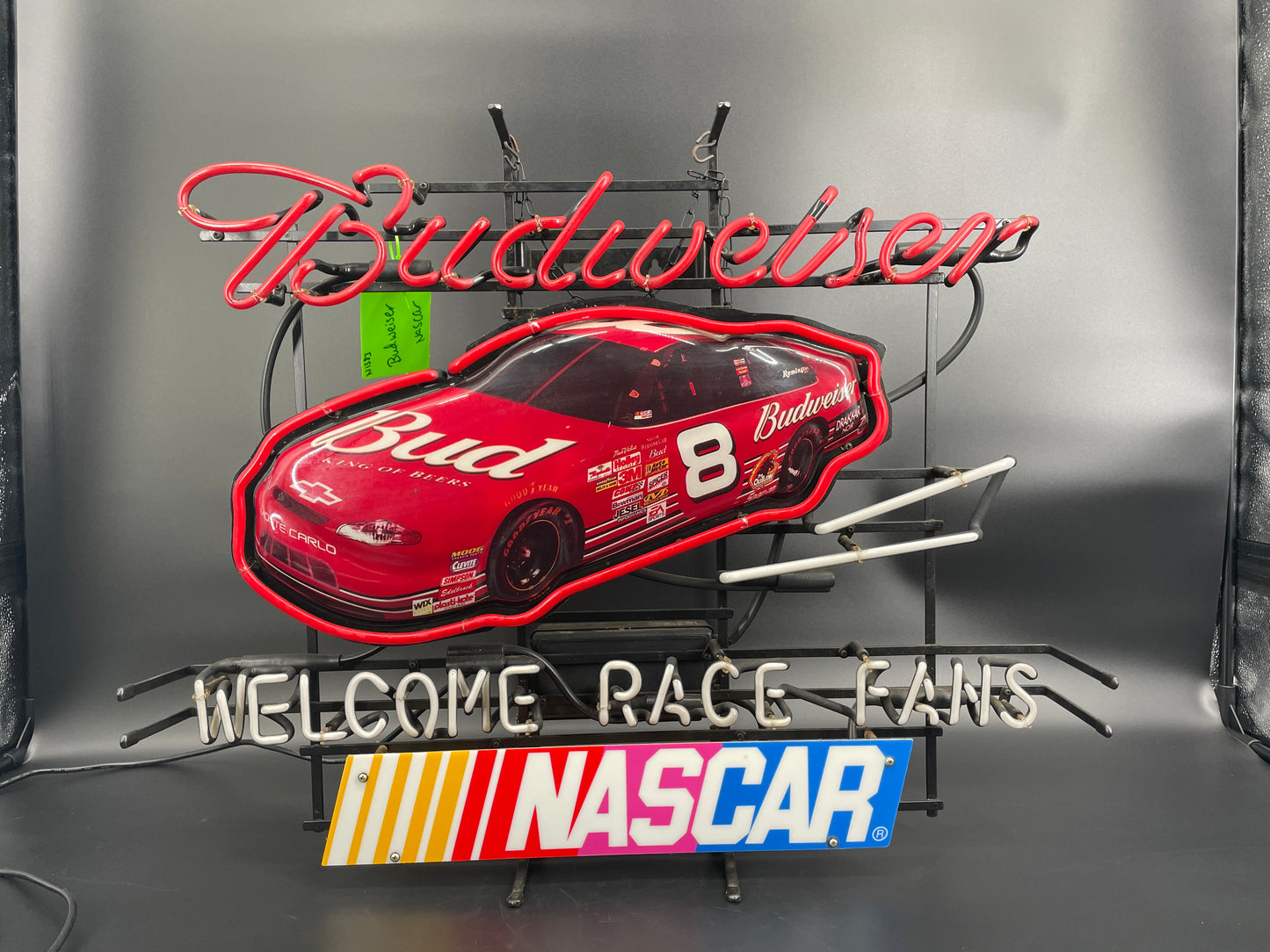 Budweiser Dale Jr. NASCAR Welcome Race Fans Neon Sign