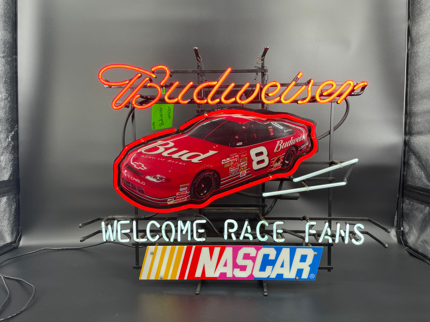Budweiser Dale Jr. NASCAR Welcome Race Fans Neon Sign