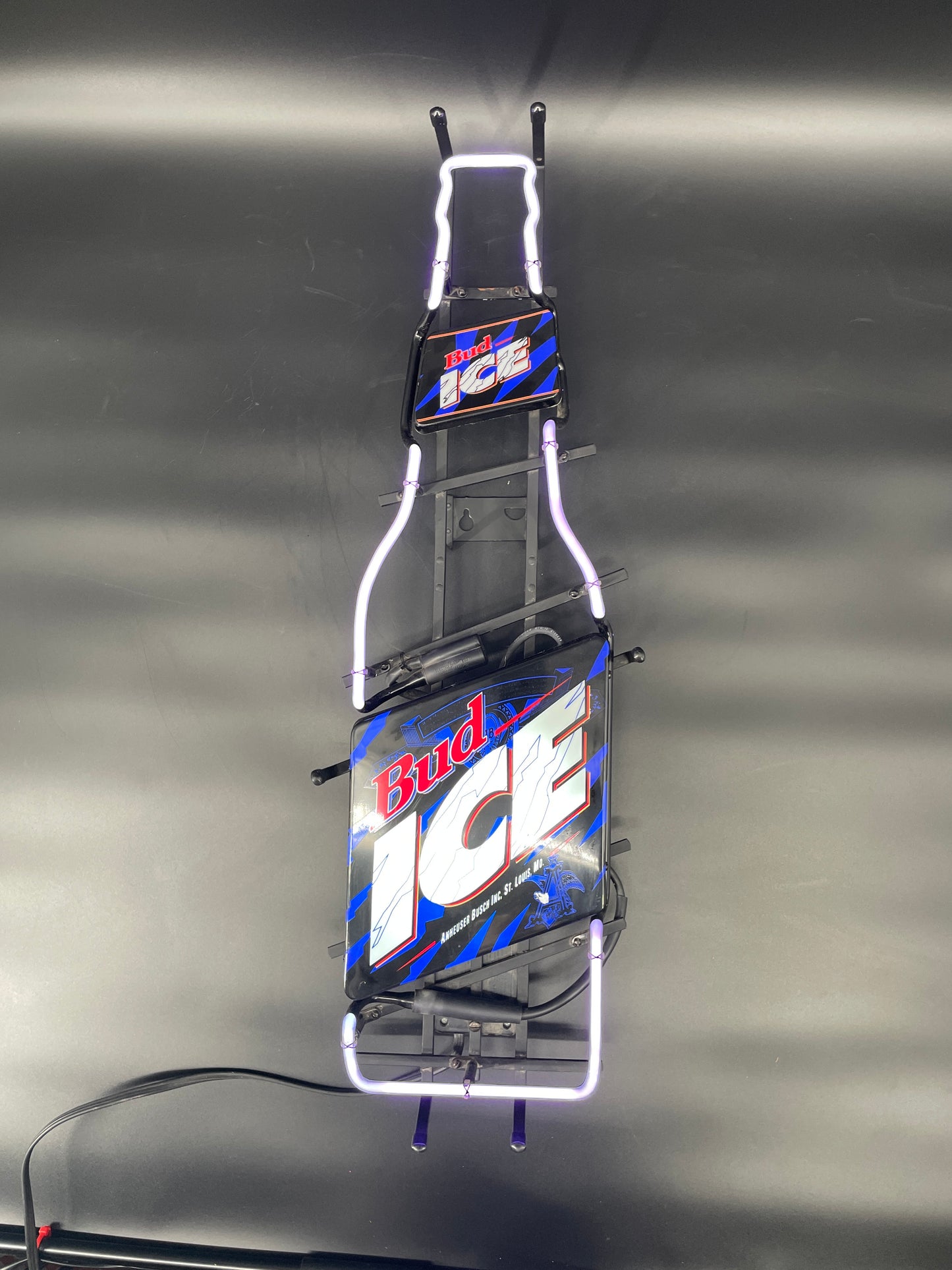 Bud Ice Neon Bottle Sign