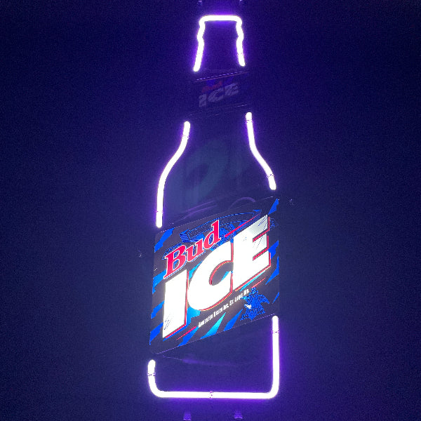 Bud Ice Neon Bottle Sign