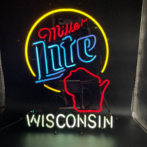 Miller Lite Wisconsin Neon Sign