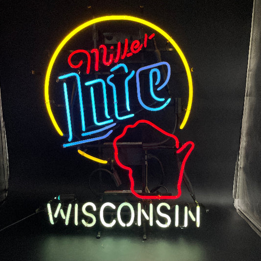 Miller Lite Wisconsin Neon Sign