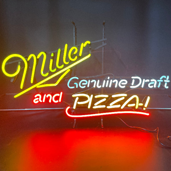Miller Genuine Draft Pizza Neon Sign