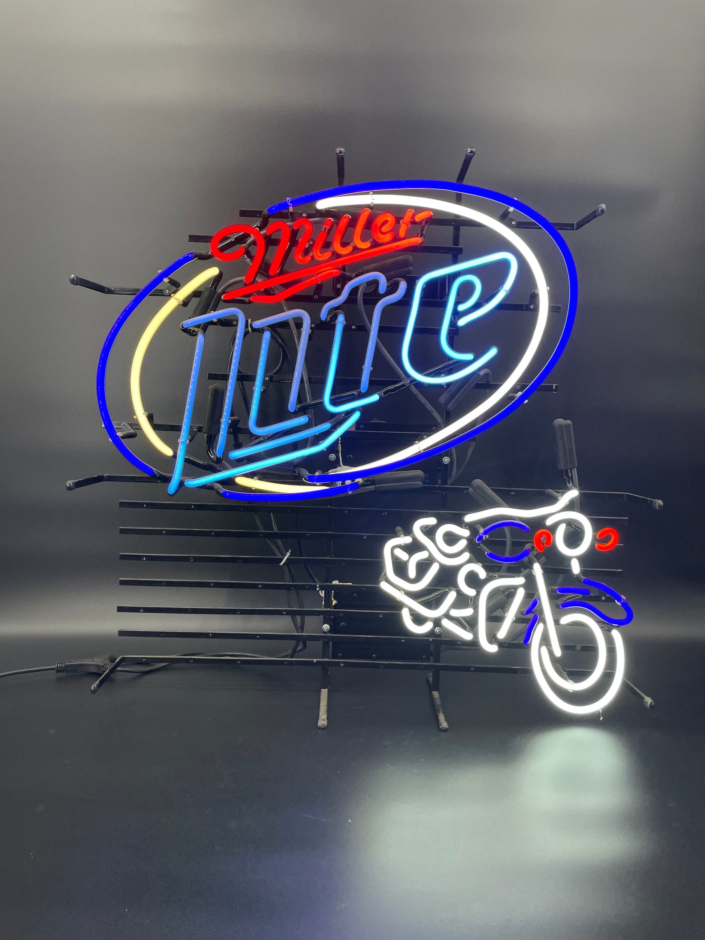 Miller Lite Motorcycle Neon Sign