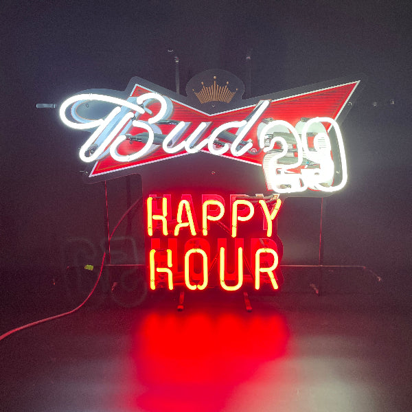 Budweiser #29 Happy Hour Neon Sign