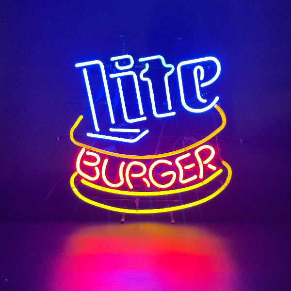 Miller Lite Burger Neon Sign