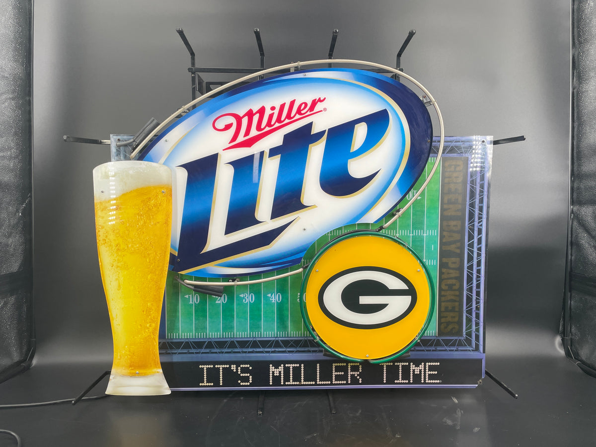 Green Bay Packers Miller Lite Neon Sign