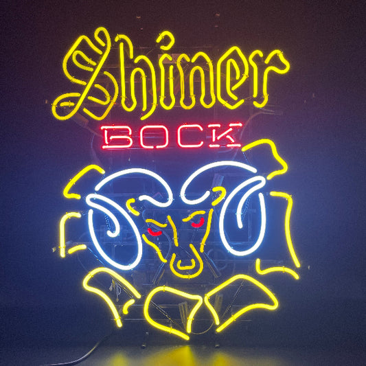 Vintage Shiner Bock Beer Goat/Ram Neon Sign