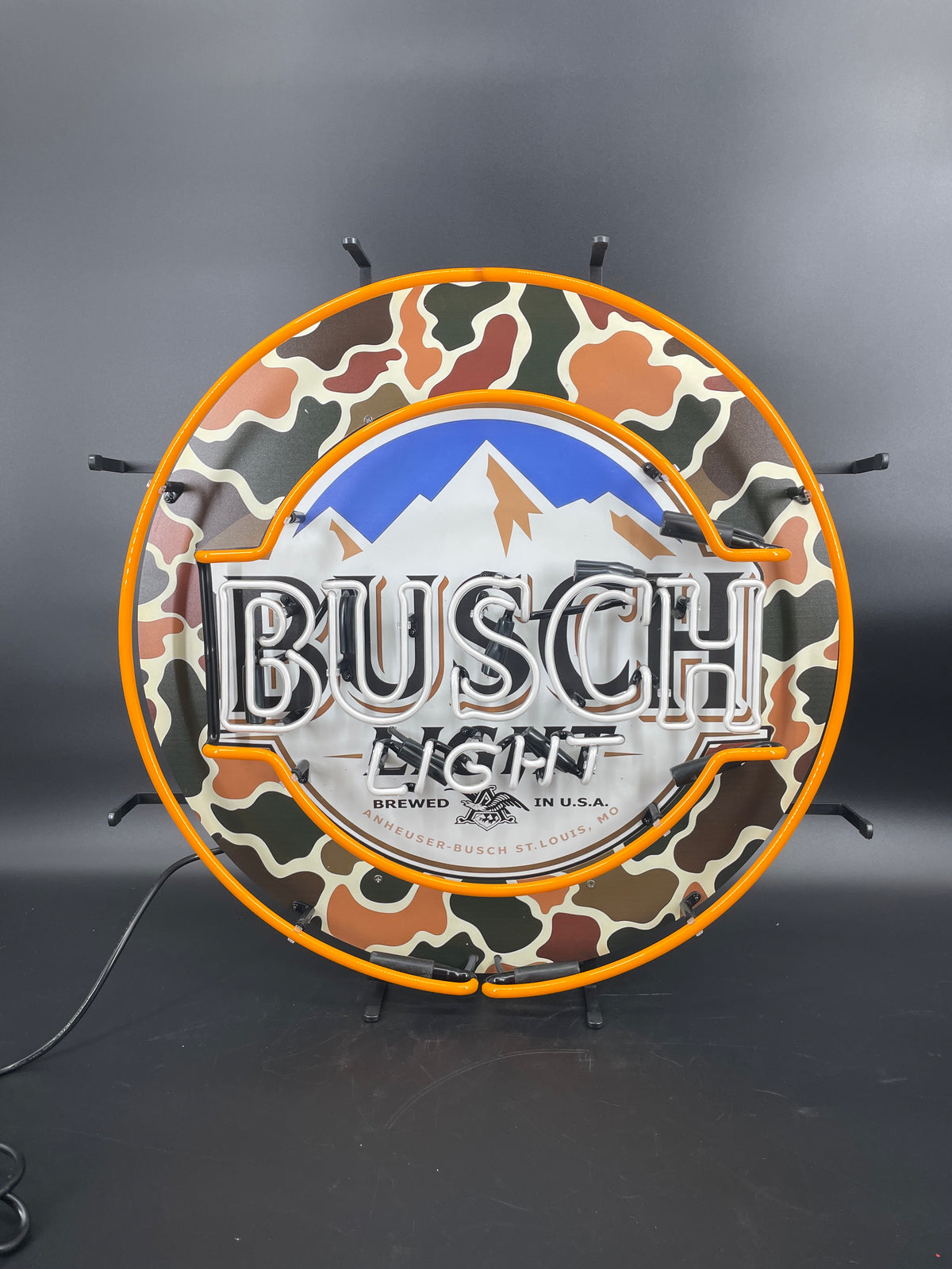 Busch Light Camo Orange Neon Sign