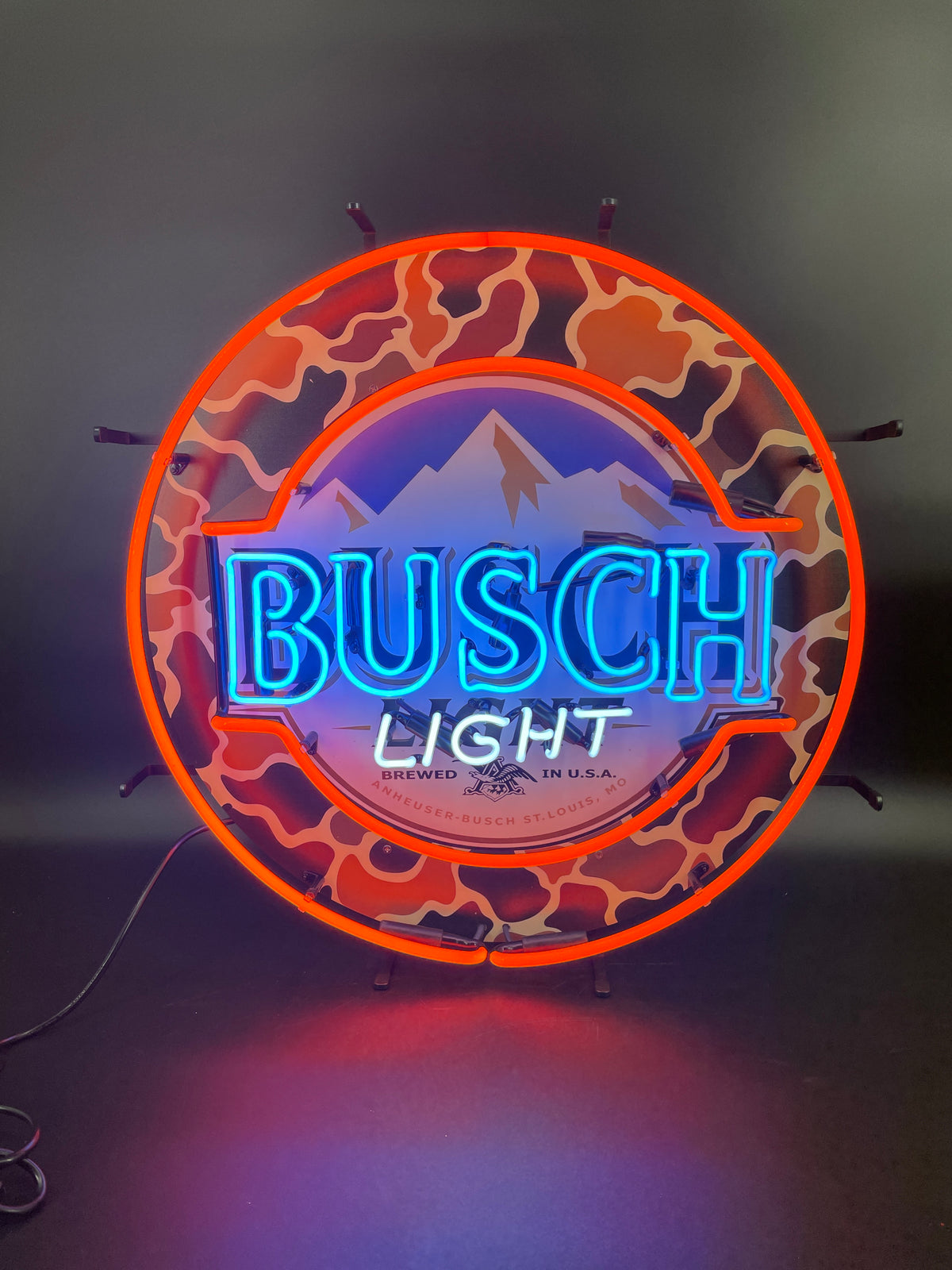 Busch Light Camo Orange Neon Sign