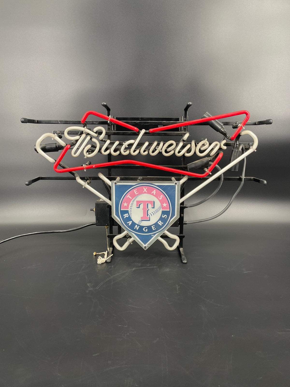 Texas Rangers Baseball Budweiser Neon Sign