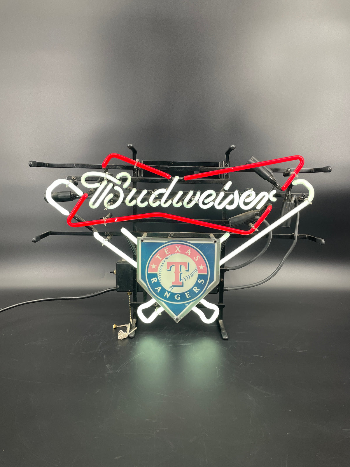 Texas Rangers Baseball Budweiser Neon Sign