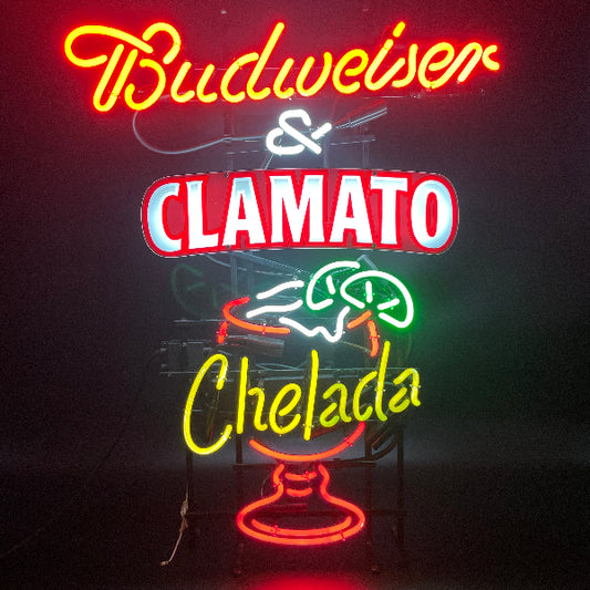 Budweiser & Clamato Chelada Neon Sign