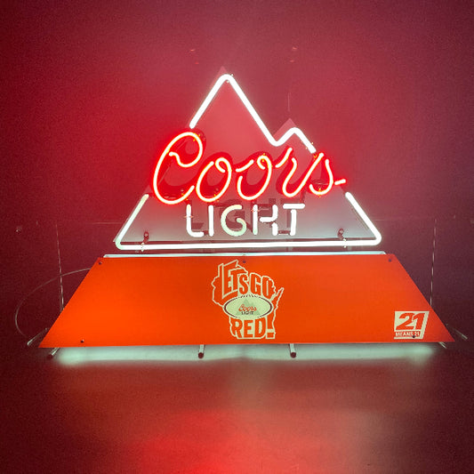 Coors Light Wisconsin Badger’s Let's Go Red Neon Sign