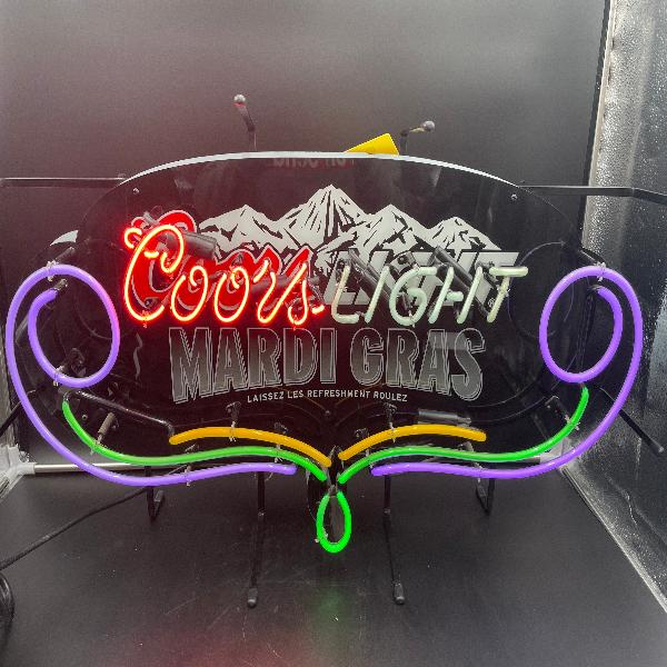 Coors Light and Mardi Gras Neon Sign