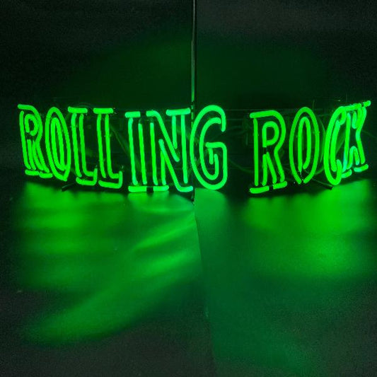 Curved Rolling Rock Neon Sign