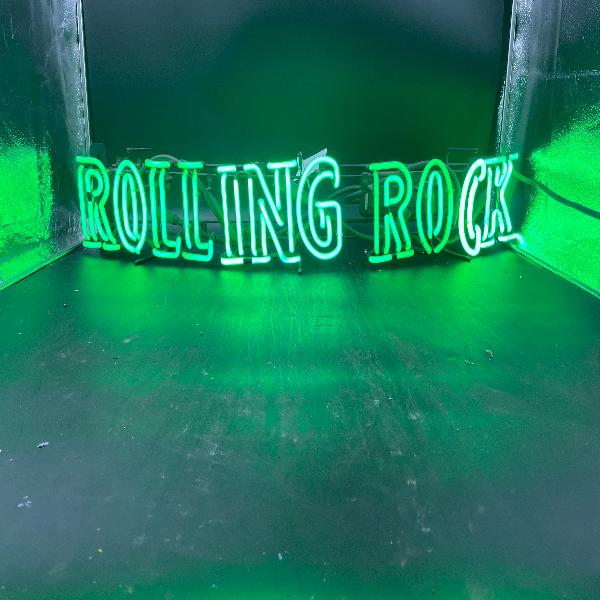 Curved Rolling Rock Neon Sign