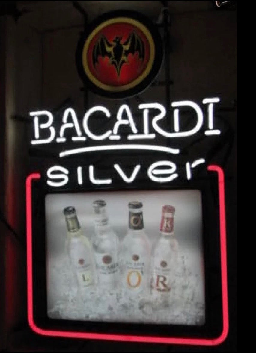 SILVER Single Stroke Word unit for Bacardi Silver Replacement Tube - Neon Sign Part